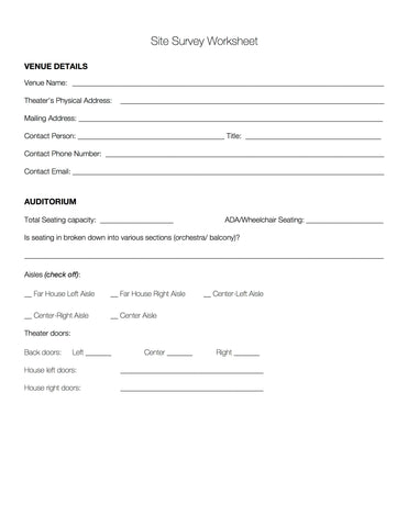 Site Survey Form Template